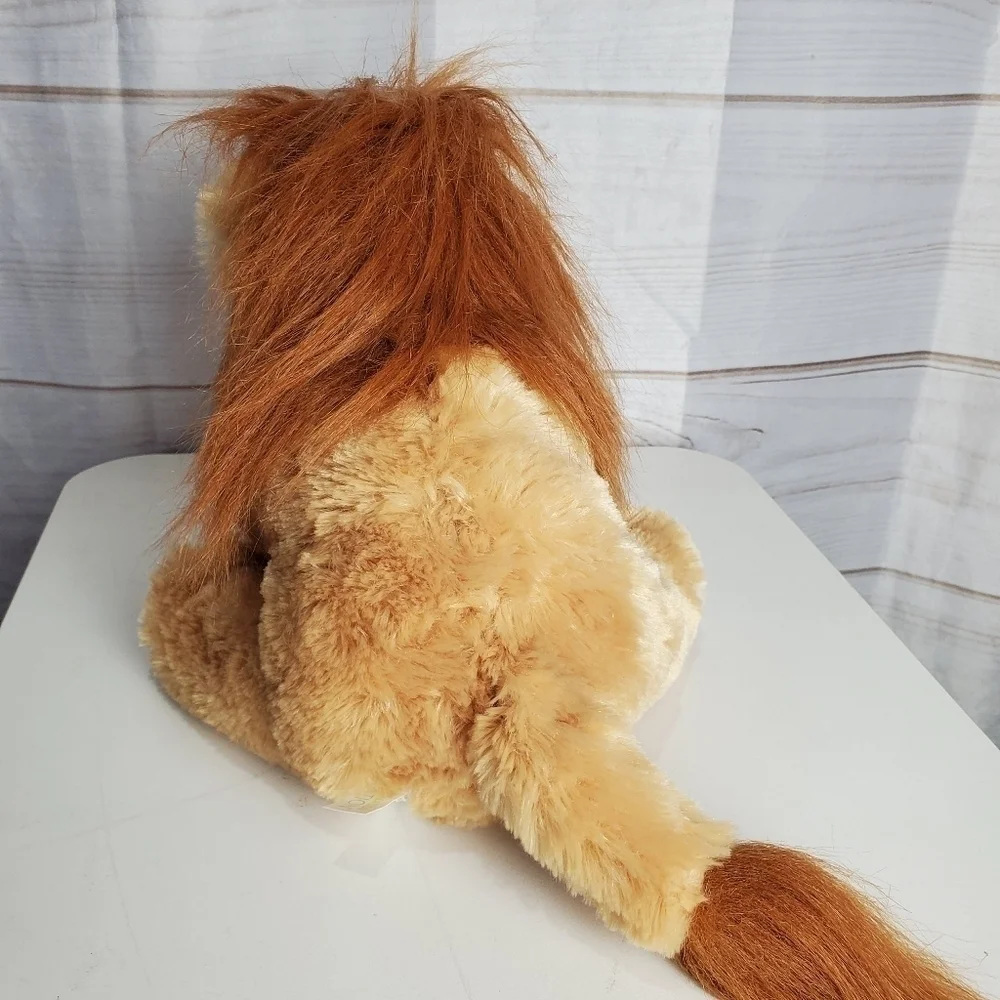 Aurora World Destination Nation Golden Brown Furry Lion Stuffed Animal 12 Inch